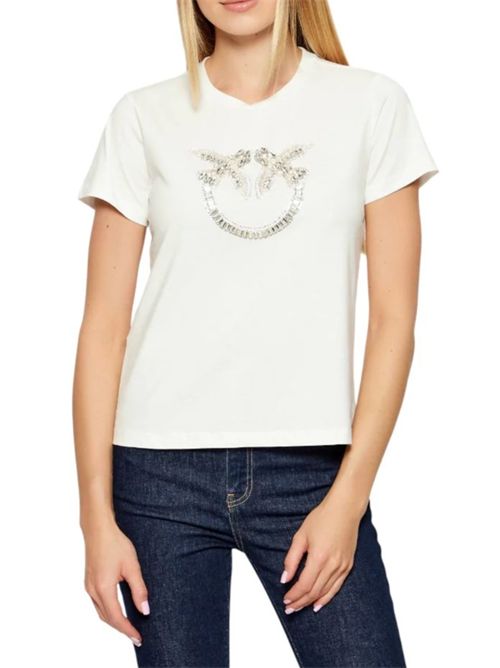 T-shirt logo Love Birds decorato PINKO | 100535A2RN/Z05